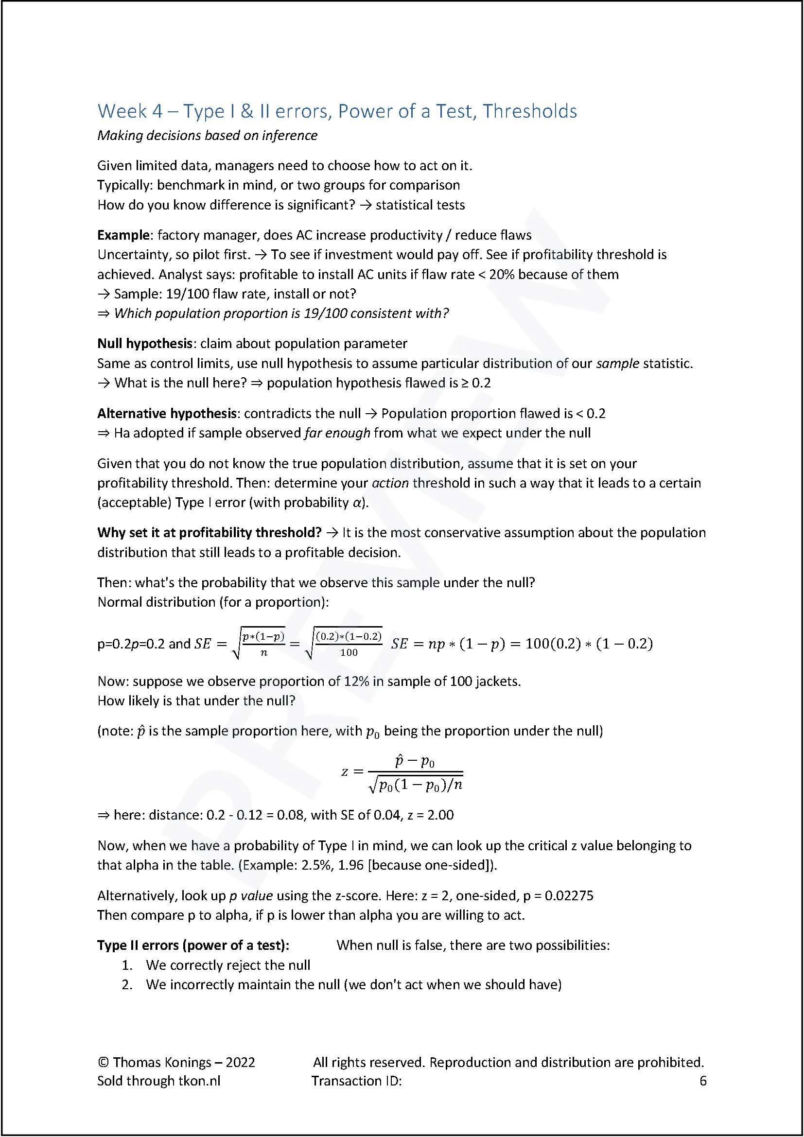 Preview of Week 4 of the summary