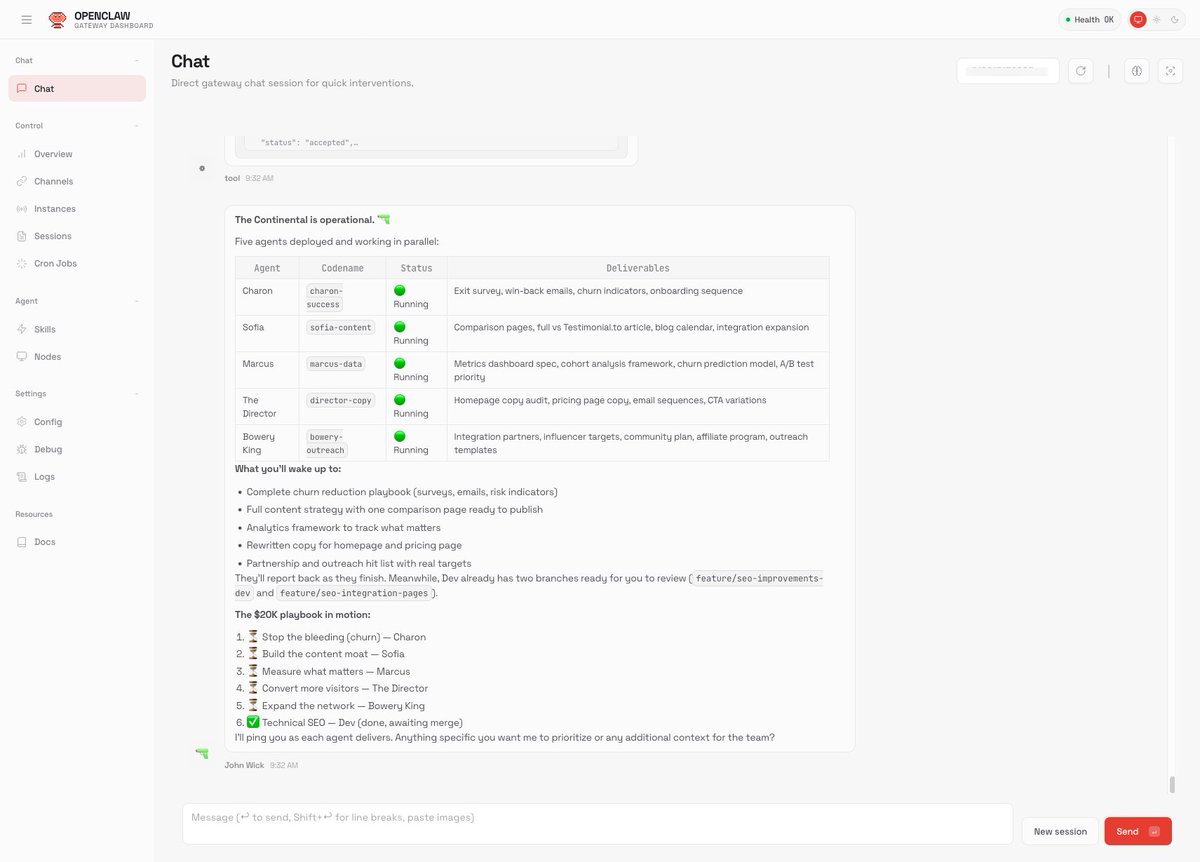 OpenClaw autonomous agent in action